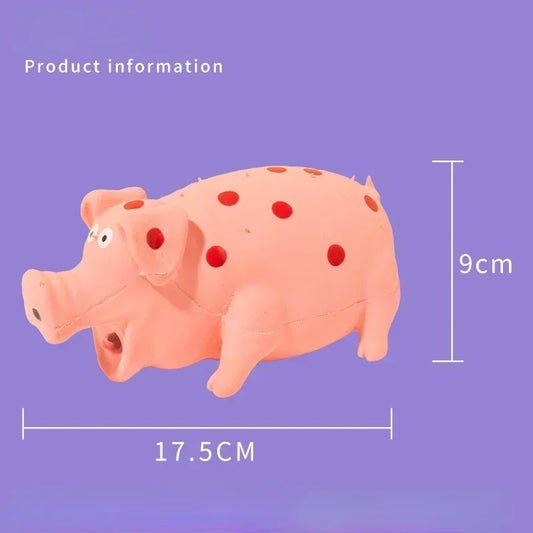 Durable Rubber Squeaky Pig Dog Chew Toy Interactive Toy