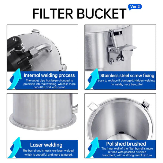 Aqua Intelligent Control, Stainless Steel Filter Bucket With Water Pump