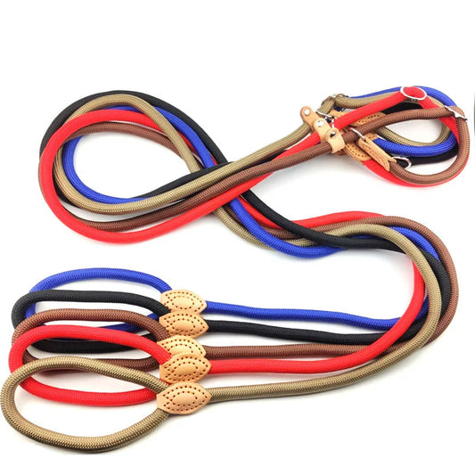 Adjustable Heavy Duty Braided Slip Rope Training Leashes for Small Medium Dogs