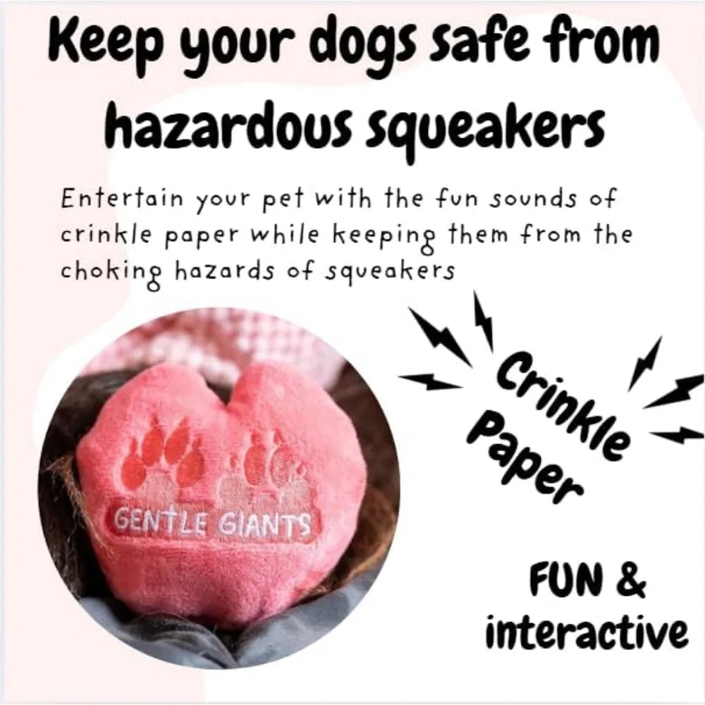 Plush Toy for Gentle Giants, Enrichment Toys Stuffy Without Squeakers - Pink