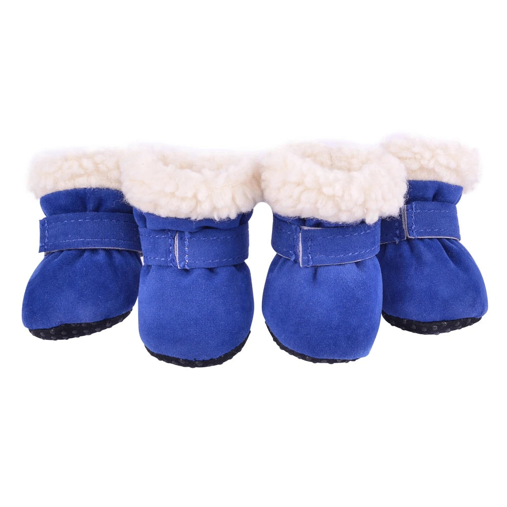 4Pcs Dog Snow Boots Autumn & Winter Small/Medium Dog/Cats S-XL Non-Slip Soles