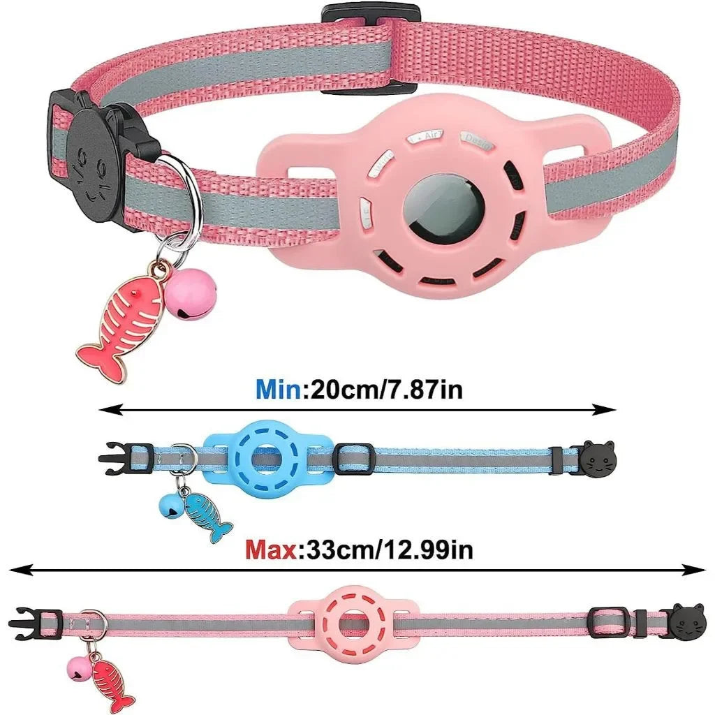Adjustable Reflective Anti Choke Apple Airtag Collar
