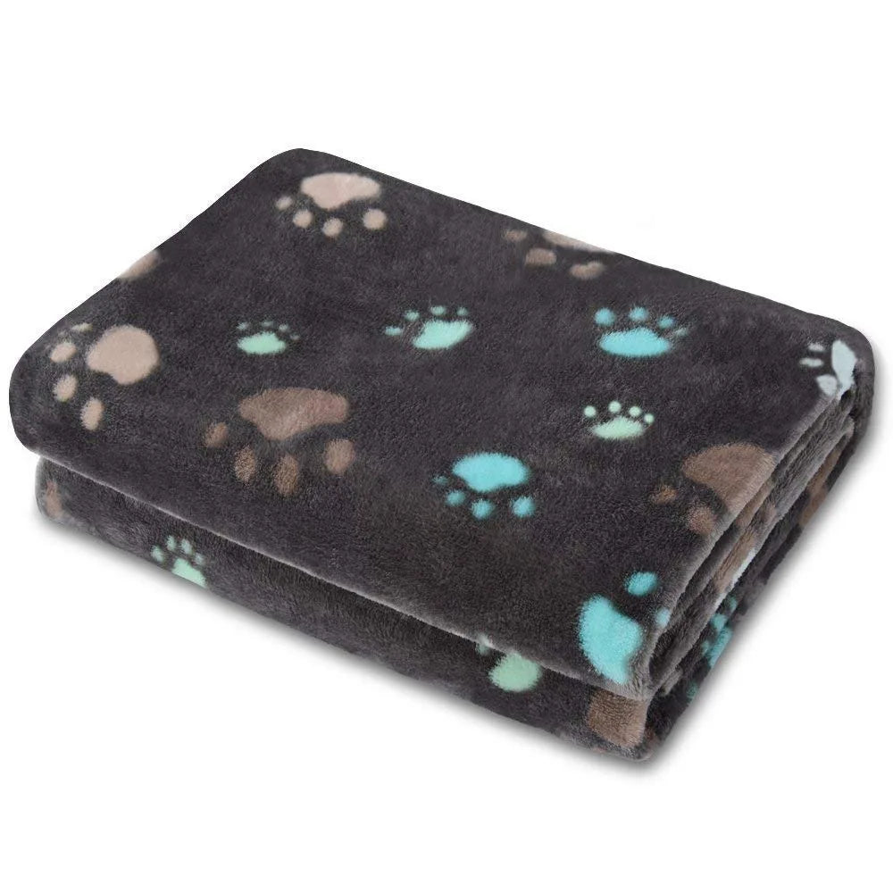 Black Soft Thick Pet Blanket, Double-sided Pattern