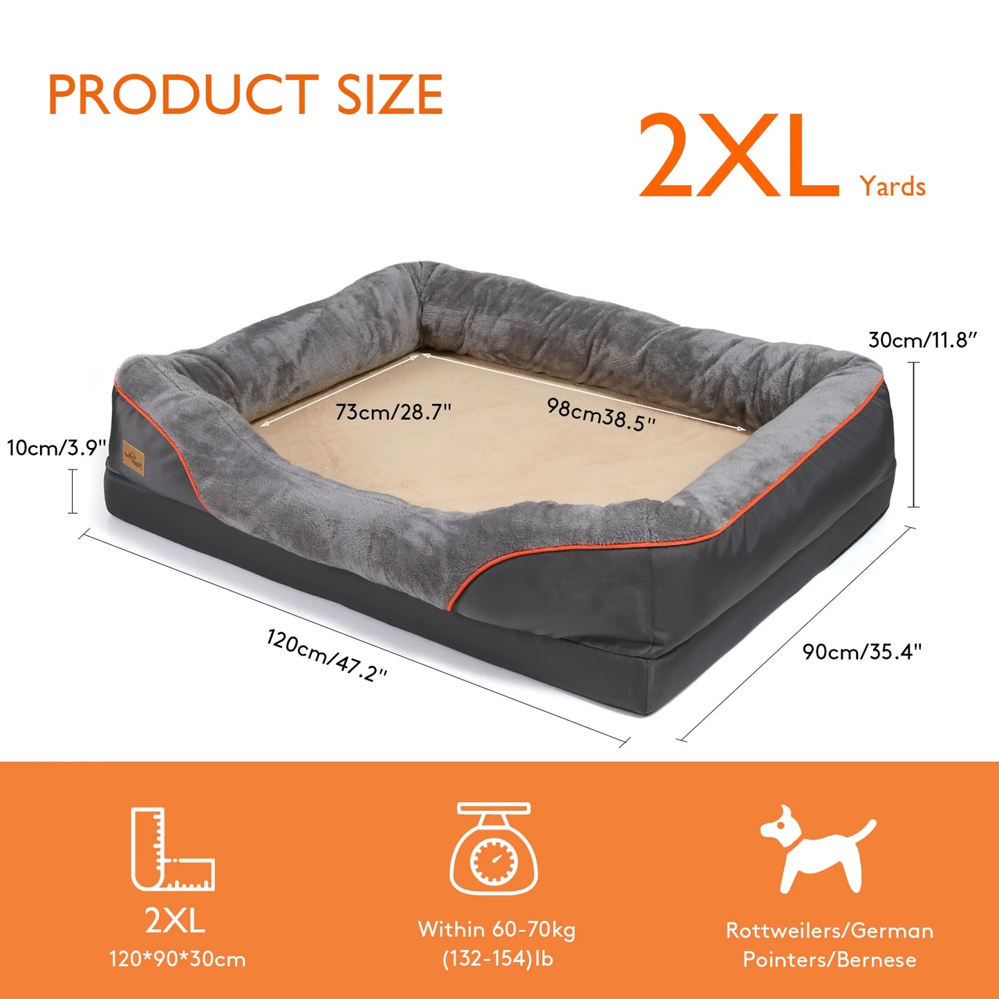 Large Soft Comfortable Dog Bed Anti Allergy Removable Washable Cover