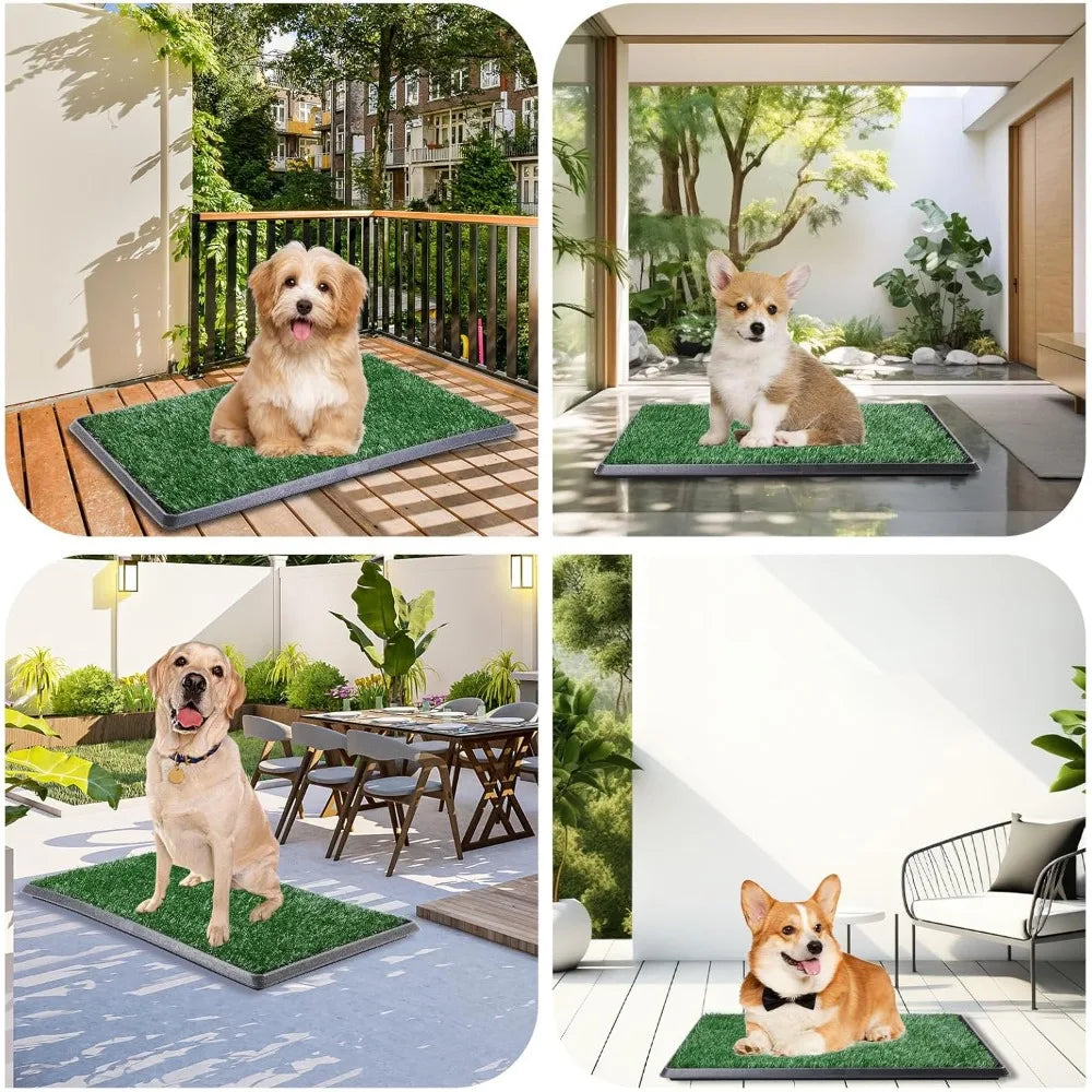 Dog Grass Pad with Tray - Dog Litter Box - Indoor Potty for Apartment and Patio Training