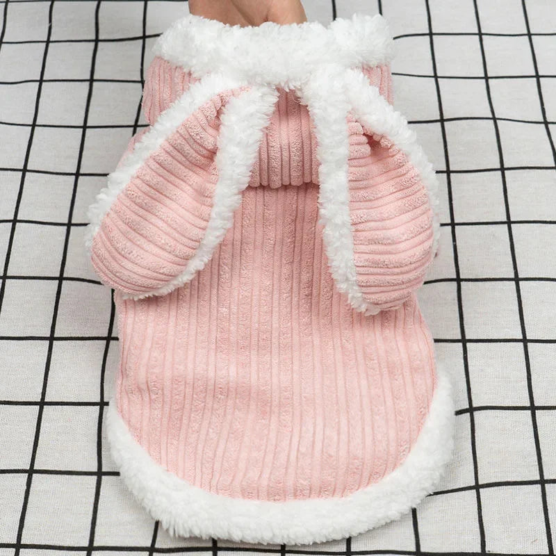 Warm Winter Coat for Kittens/Puppies Cute Bunny Appearance