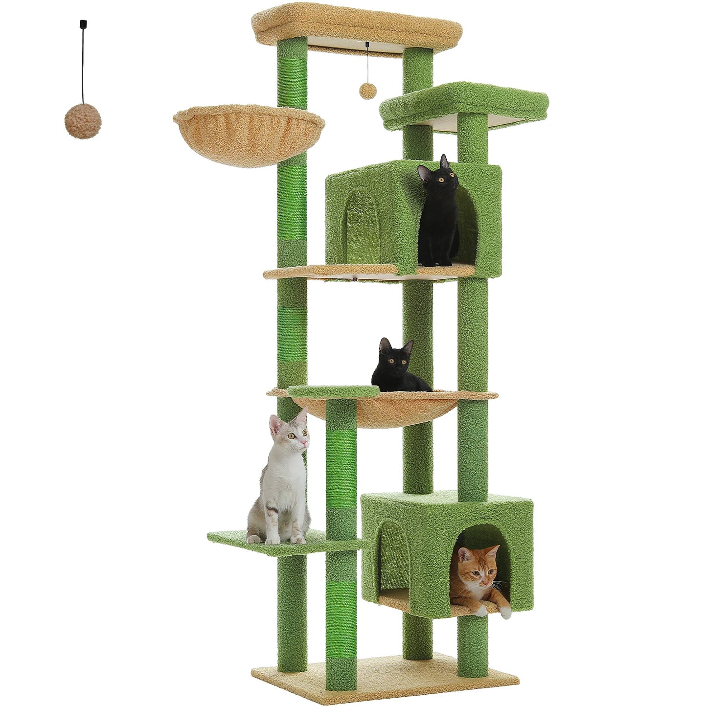 Indoor Multi-Level Plush Cat Condo with Scratching Posts Perches Caves