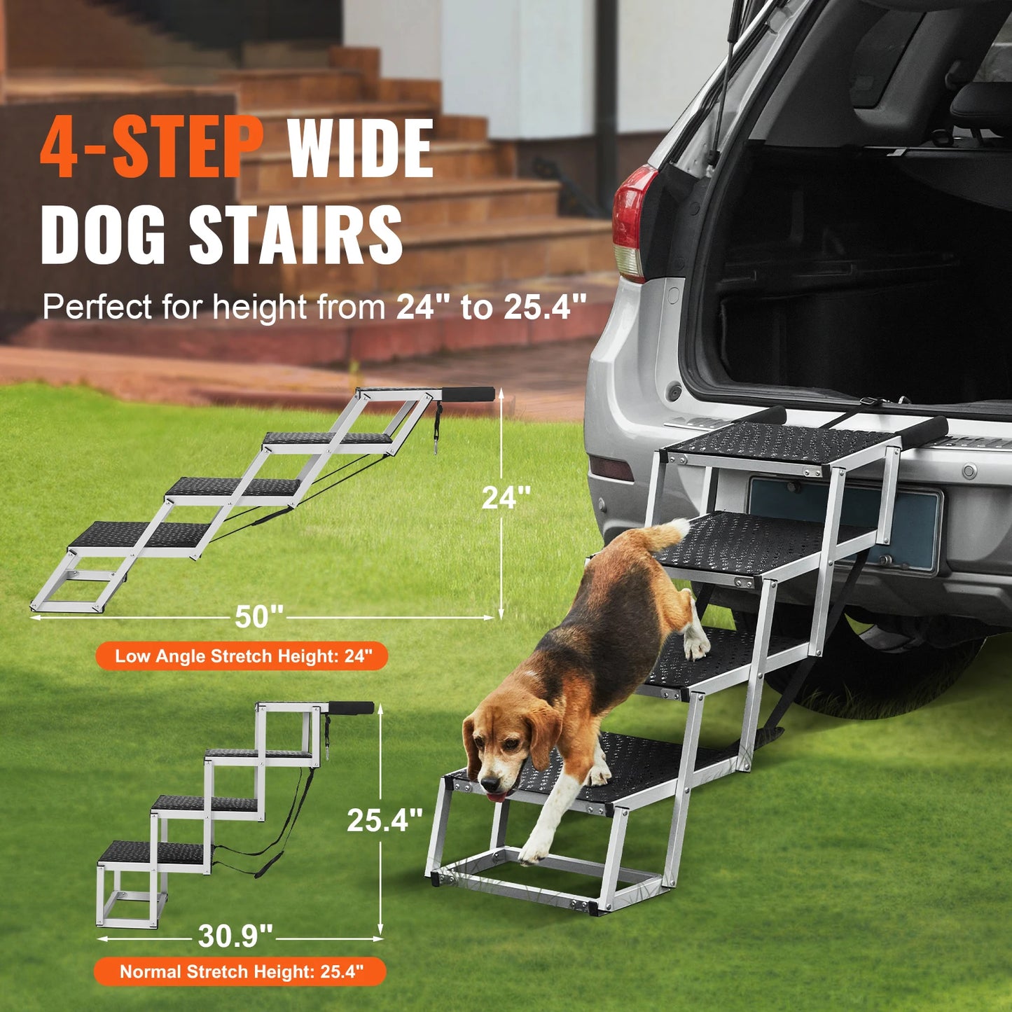 Folding Portable Pet Steps for Cars Lightweight Aluminum
