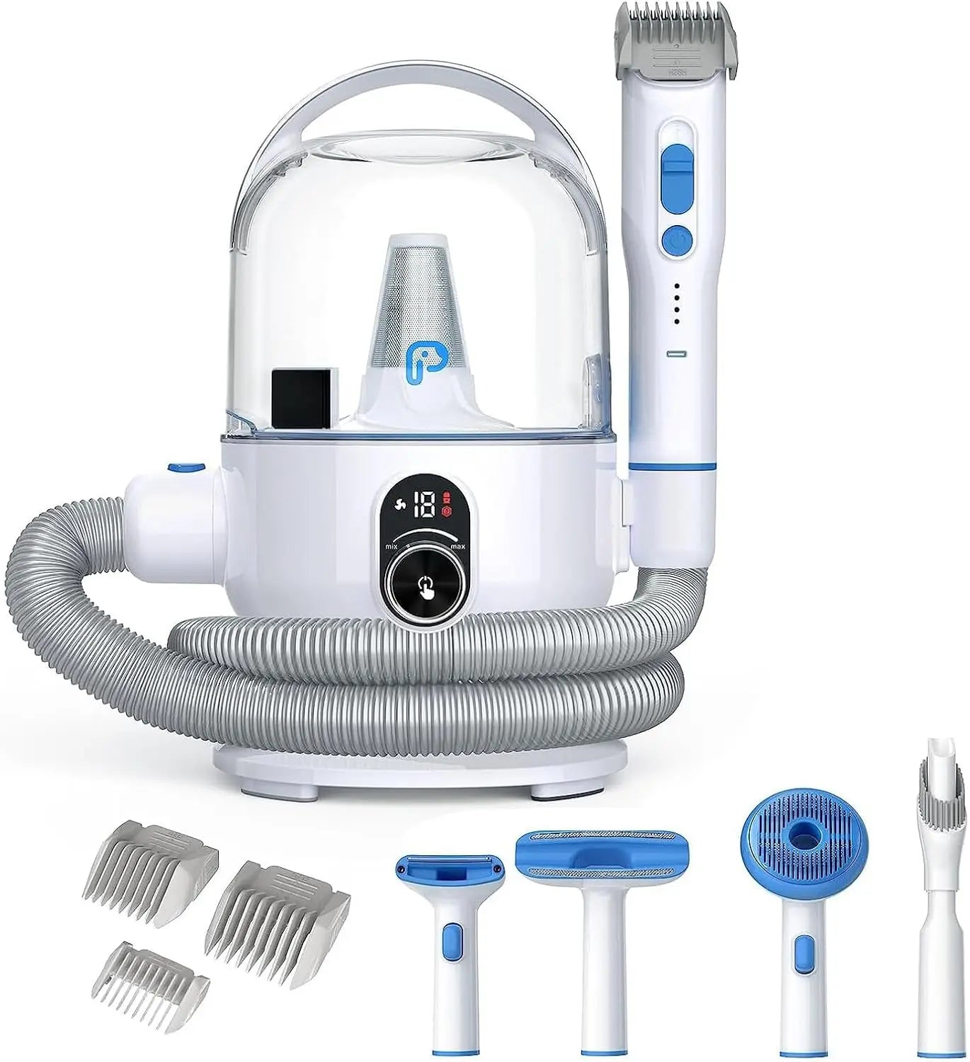 5-in-1 Pet Grooming Vacuum Kit with 2.0L Dust Cup for Shedding Dogs/Cats