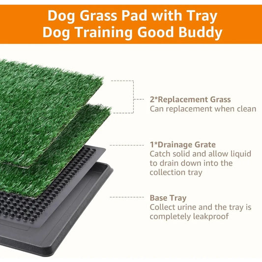 Dog Grass Pad with Tray - Dog Litter Box - Indoor Potty for Apartment and Patio Training