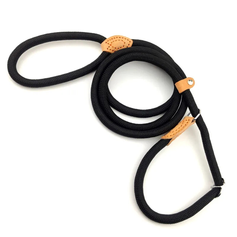 Adjustable Heavy Duty Braided Slip Rope Training Leashes for Small Medium Dogs
