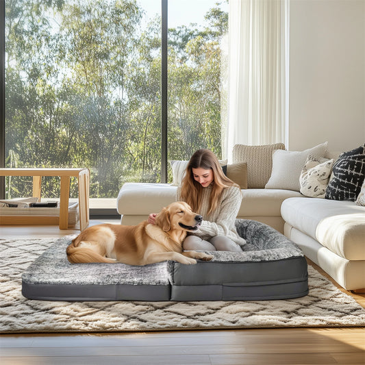 Calming Human Size Dog Bed for Adults and Pets