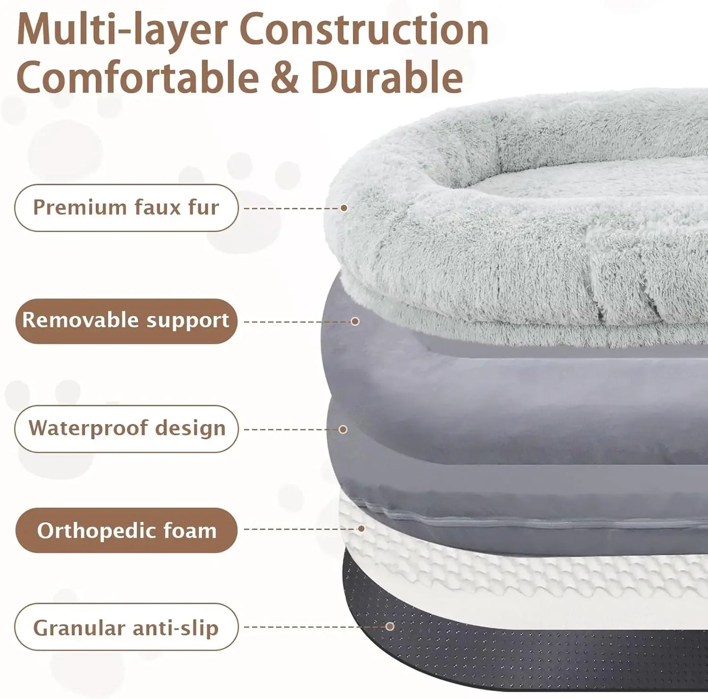 Human Dog Bed, Washable, Giant People Dog Bed Large Oversize Dog Bed