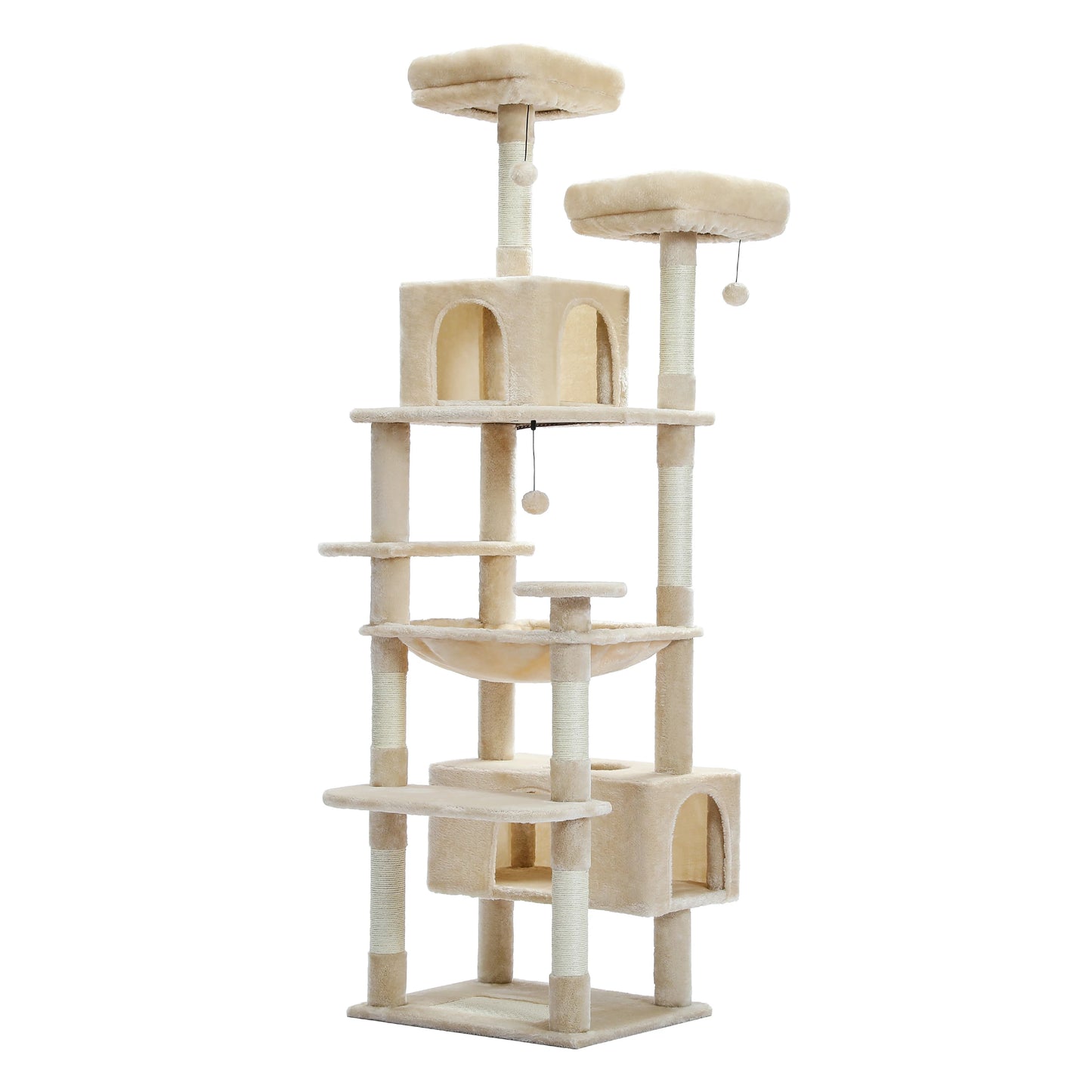 Indoor Multi-Level Plush Cat Condo with Scratching Posts Perches Caves
