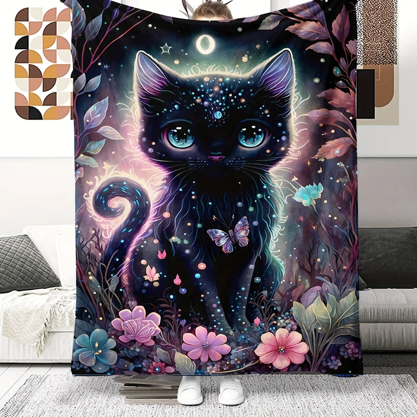 Black Cat Super Soft Flannel Blanket,