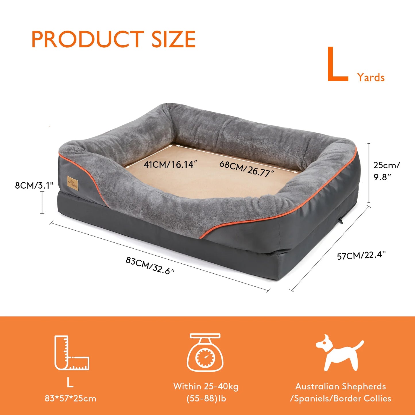 Large Soft Comfortable Dog Bed Anti Allergy Removable Washable Cover