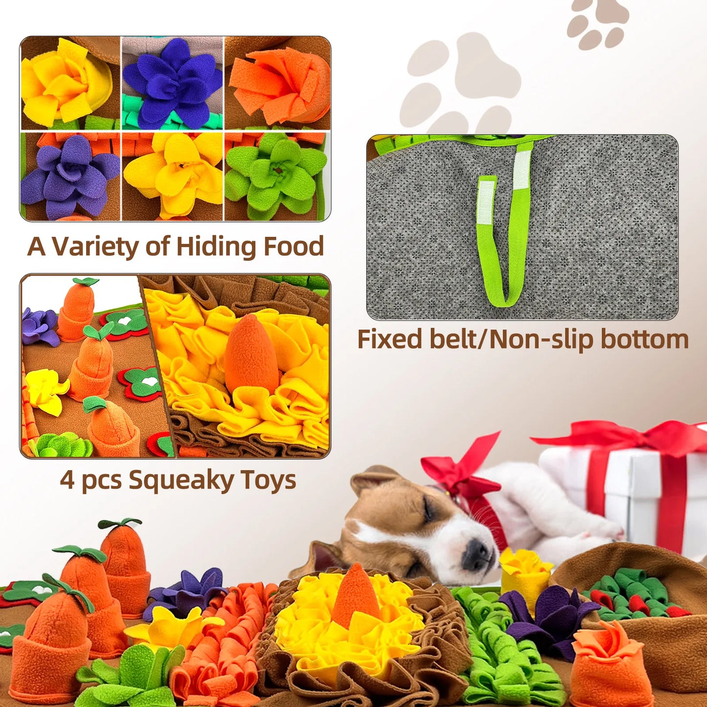 Snuffle Mat for Dogs, Slow Feeder, Interactive Dog Puzzle for Training and Stress Relief