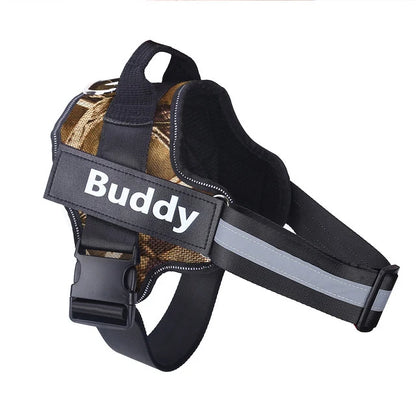 Adjustable Reflective Dog Harness Custom with Vest ID Patch