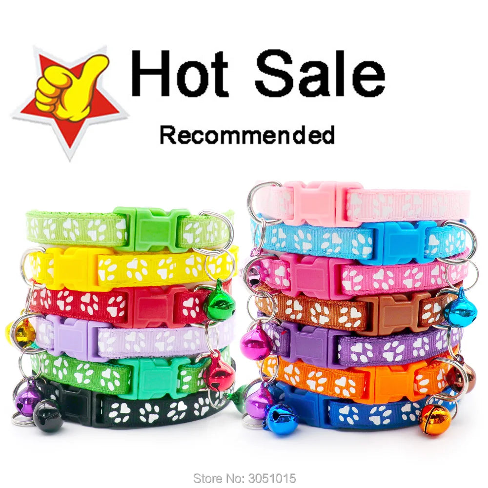 100 Dog/Cat Wholesale Cute Bell Paw Collars