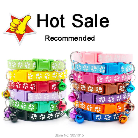 100 Dog/Cat Wholesale Cute Bell Paw Collars