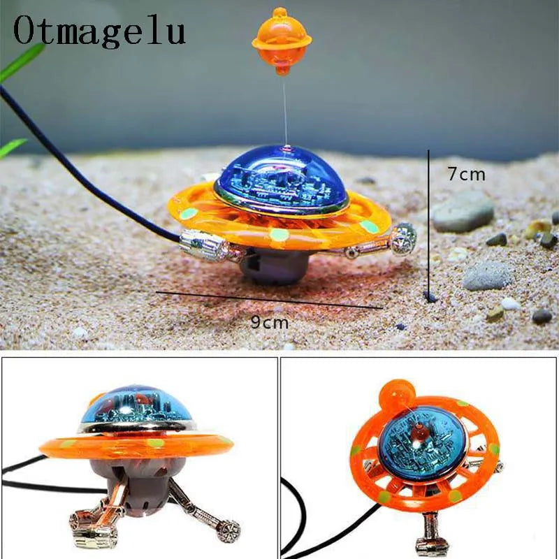Suspended UFO Aquarium Statue Decorative Fish Tank Ornaments