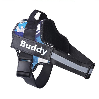 Adjustable Reflective Dog Harness Custom with Vest ID Patch