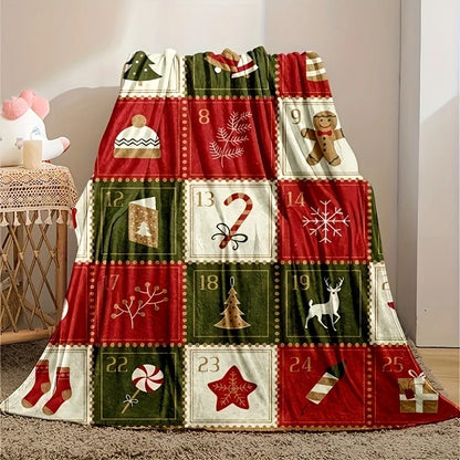 Vintage Christmas Print Blanket