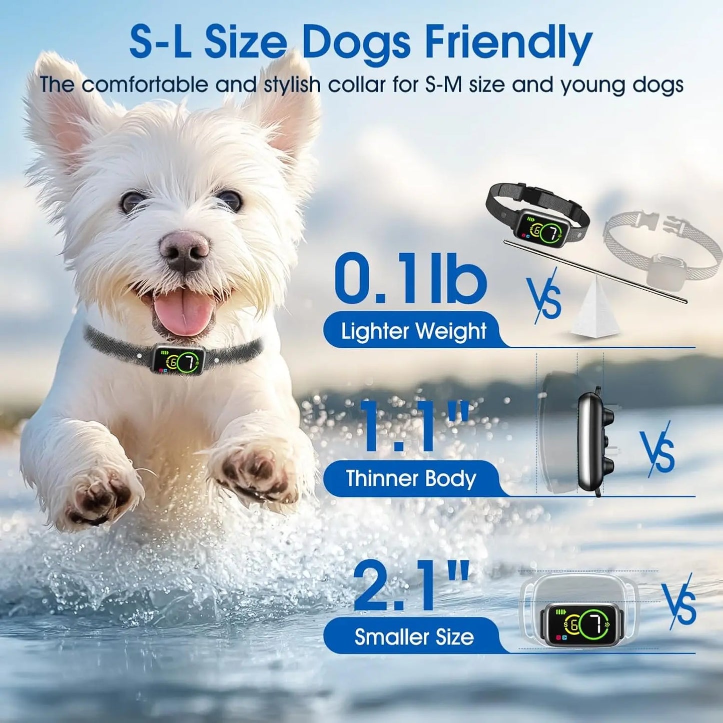 Small, Medium, Large Dog Smart Bark Collar,