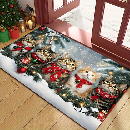 Festive Design Christmas Cat Doormat