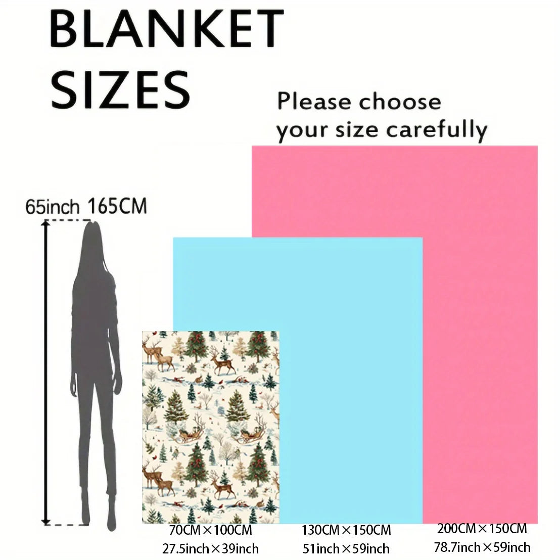 Cozy Christmas-Themed Flannel Throw Blanket