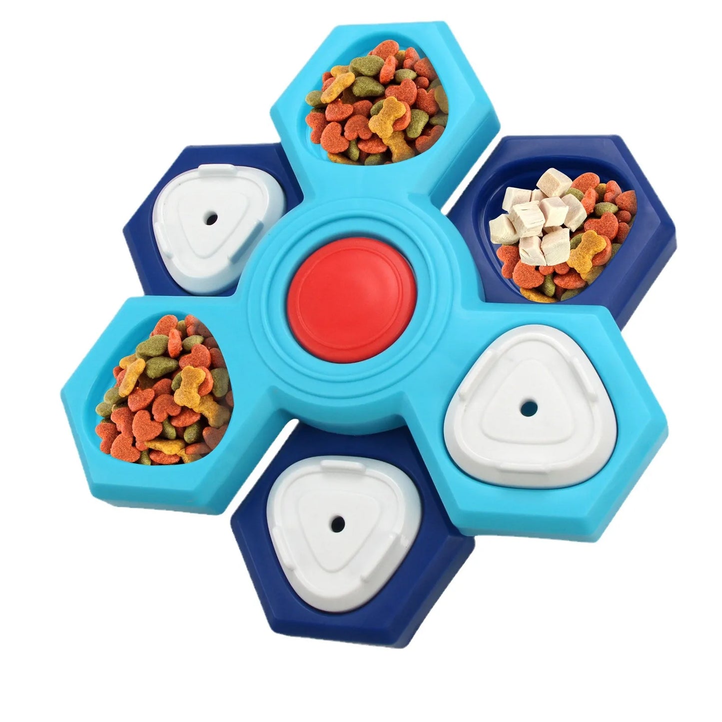 Dog Slow Feeder Bowl Interactive Puzzle Toy with Multi-Layer Spinning Design