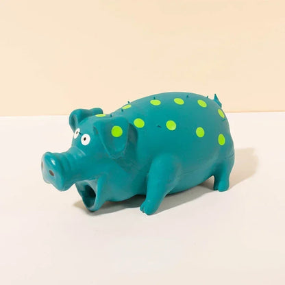 Durable Rubber Squeaky Pig Dog Chew Toy Interactive Toy