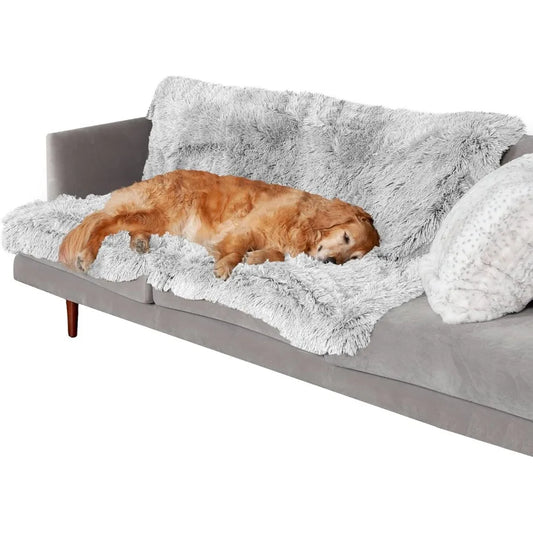 Waterproof Throw Blanket for Dogs Washable Calming Long Faux Fur