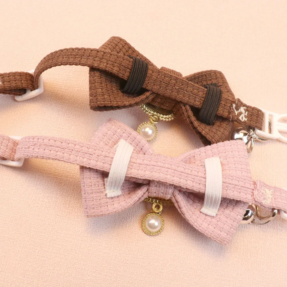 Durable and Adjustable Pet Bow Ties, Dog/Cat Collars, Pearl Vintage Pendant Bows, Cute Accessories