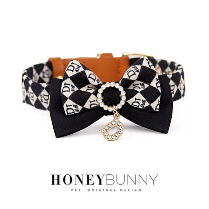 Fashion Bowknot Dog Collar Leash Set Pet Accessories, Adjustable