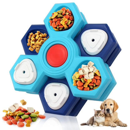 Dog Slow Feeder Bowl Interactive Puzzle Toy with Multi-Layer Spinning Design