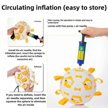 Dog chew toy that is durable and bite-resistant, inflatable football toy