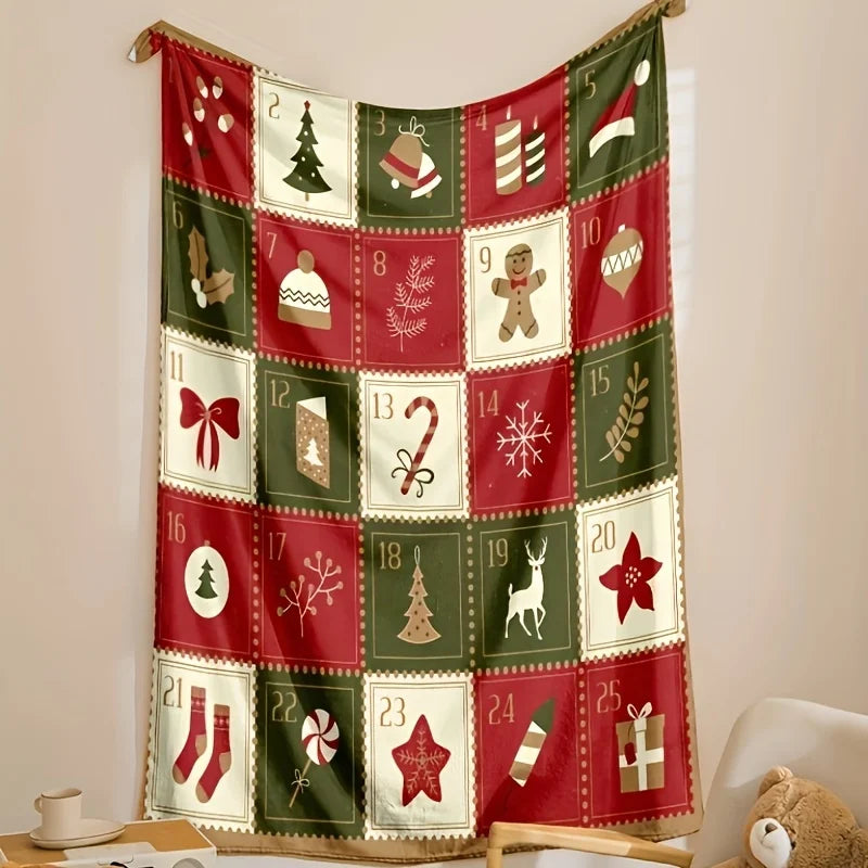 Vintage Christmas Print Blanket