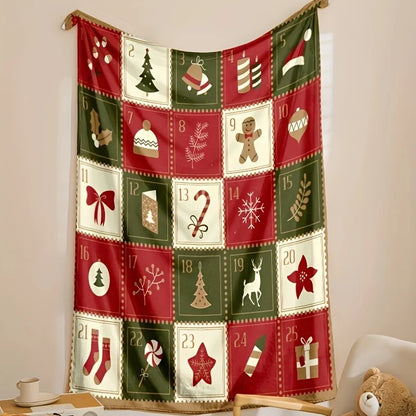 Vintage Christmas Print Blanket