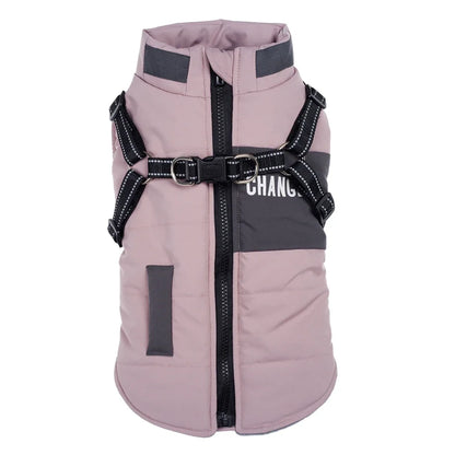 Dog Winter Jacket With Harness  For Small Large Dogs Warm Waterproof