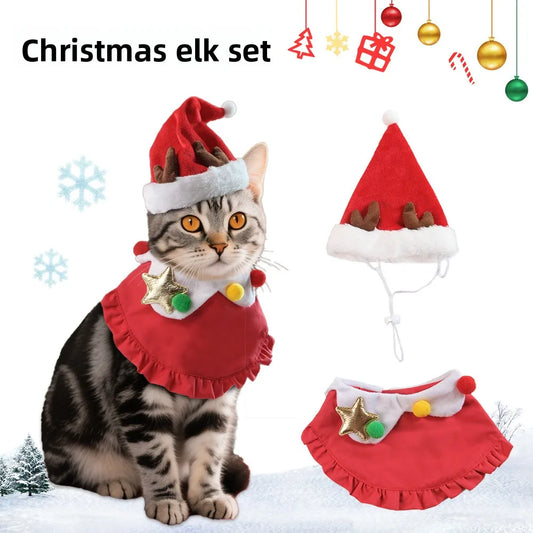 Christmas Hat and Scarf Reindeer Set