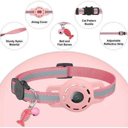 Adjustable Reflective Anti Choke Apple Airtag Collar
