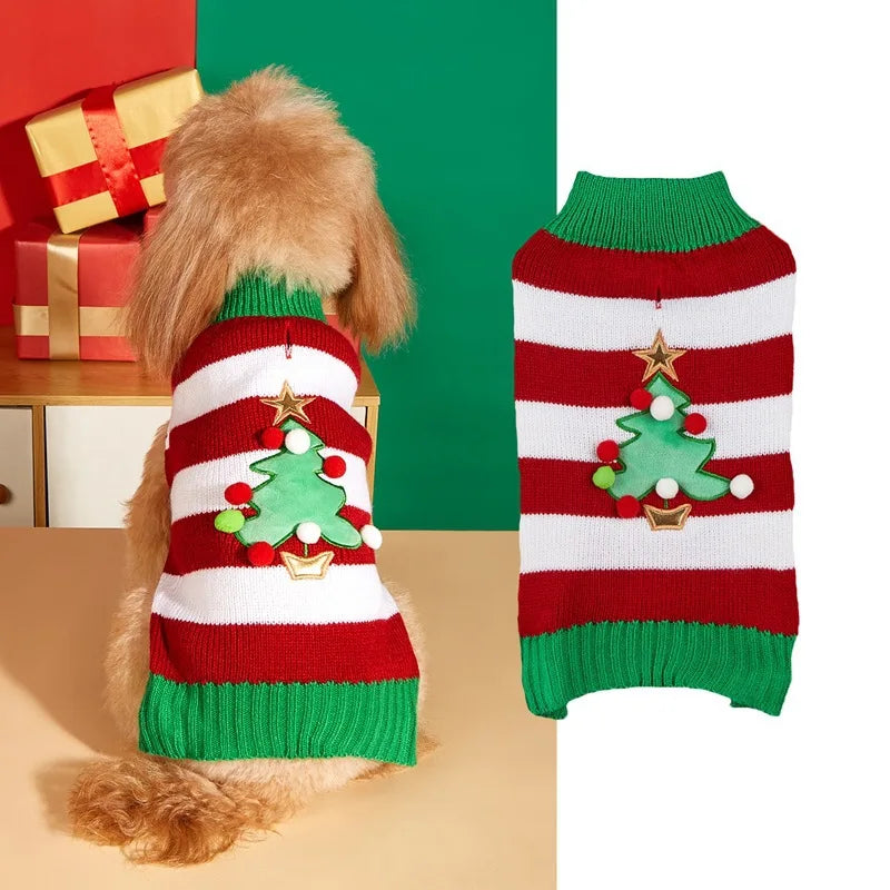 Christmas Pet Sweater for Dogs Cats, Gingerbread Man, Snowflake, Antler Hoodie