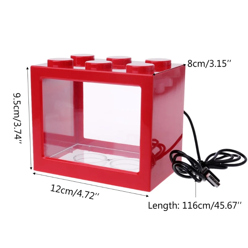 USB Mini Aquarium Fish Tank with LED Light