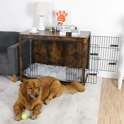 Spacious Pet Kennel End Table