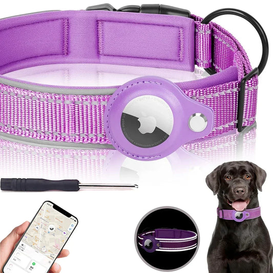 New Reflective Apple Airtag Pet Collar, Protective Waterproof Tracker