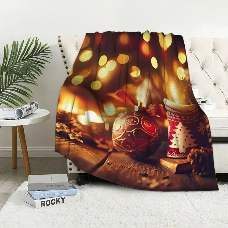 Christmas decoration blanket Throw Sofa blanket Bedspread bed fluffy soft blankets  Plaid Modern simple Merry Christmas winter