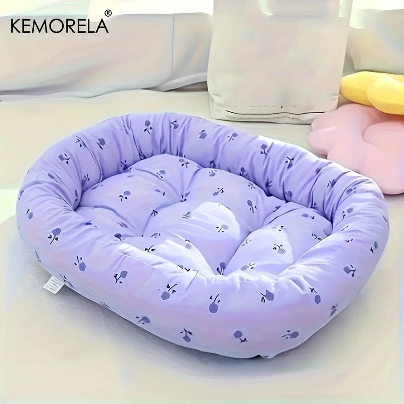 Floral Pet Sofa Bed High Elasticity Thickened Comfort for Small Medium Large Dogs Cats 3 Sizes Durable Indoor Outdoor
