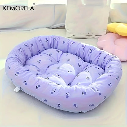 Floral Pet Sofa Bed High Elasticity Thickened Comfort for Small Medium Large Dogs Cats 3 Sizes Durable Indoor Outdoor