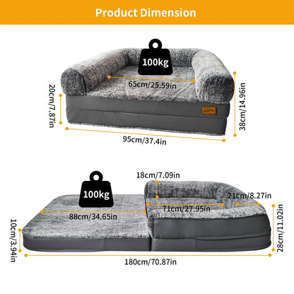 Calming Human Size Dog Bed for Adults and Pets
